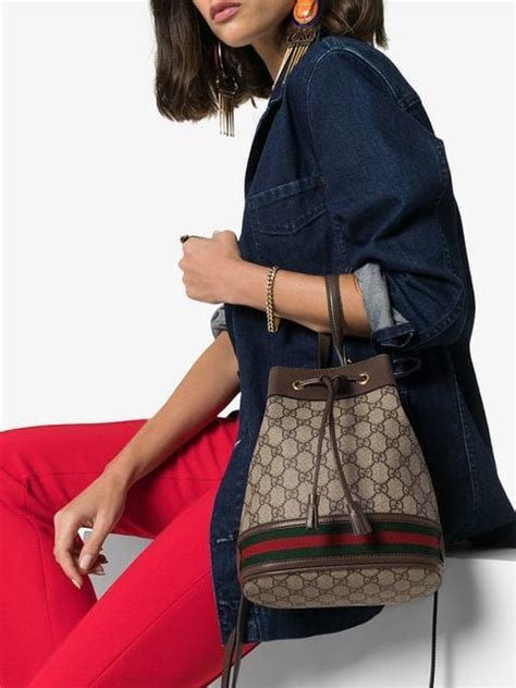 gucci bucket bag outfit|Gucci bucket bag ophidia.